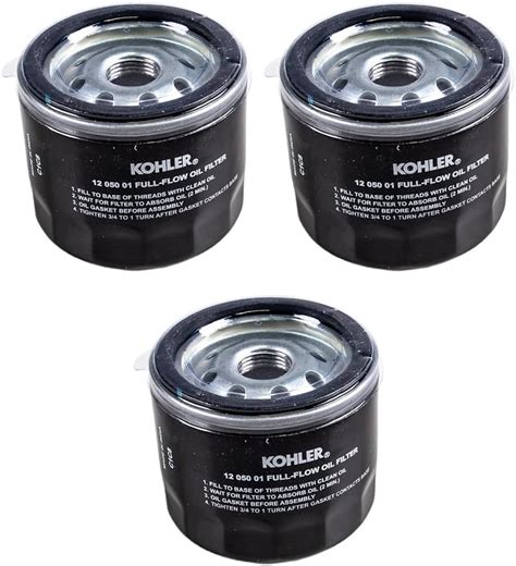 Kohler Kohler2 12 050 01 S Engine Oil Filter For Ch18 Ch25 And Cv18 Cv25 3 Pack