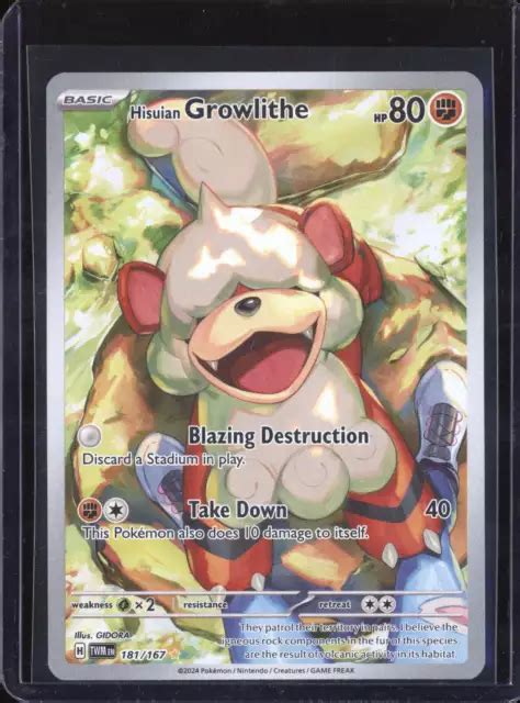 HISUIAN GROWLITHE 2024 Pokemon Twilight Masquerade 181 167 Illustration