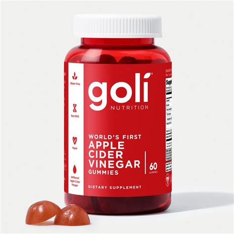 Goli Apple Cider Vinegar Gummy Vitamins Vitamin B12 Gelatin Free G