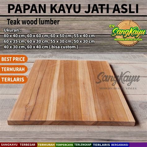 Jual Papan Kayu Jati Asli 60x60 Papan Ambalan Wooden Board Bahan Daun