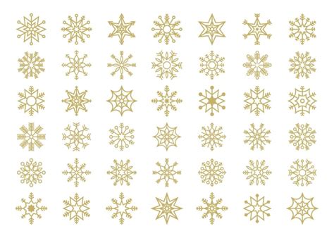 Premium Vector | Collection of snowflakes Snowflake shapes Vector