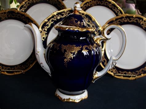 Weimar Katharina 20003 Cobalt Gilt C1948 49 Coffee Pot And Lid 8