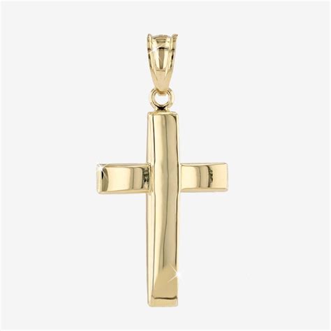 9ct Gold And Silver Bonded Large Cross Necklace Warren James