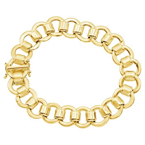 14 Karat Yellow Gold Chain Link Bracelet For Sale At 1stdibs