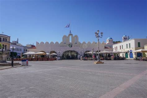 Eleftherias Square Is The Main Square Of Kos Town At Night Editorial