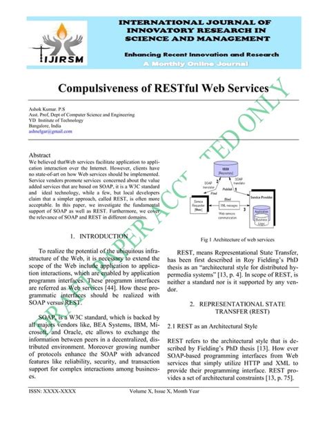 Ijirsm Ashok Kumar Ps Compulsiveness Of Res Tful Web Services PDF