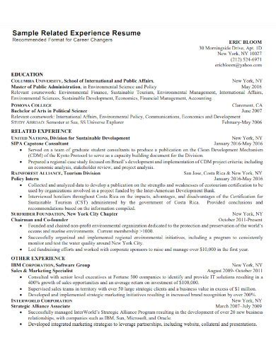 Resume Experience 35 Examples Format How To List Pdf