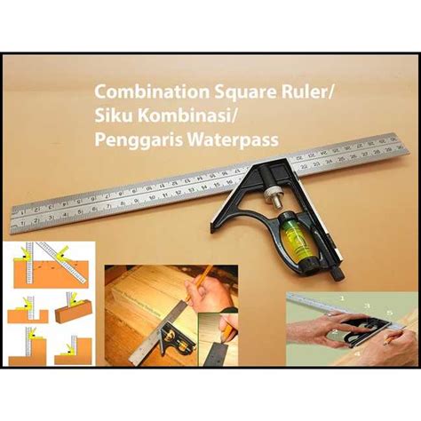 Jual Combination Square Ruler Siku Kombinasi Penggaris Waterpass