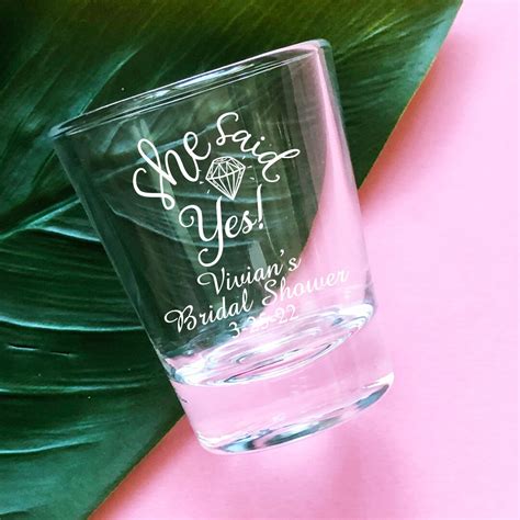 Set Of Personalized Custom She Said Yes Shot Glass Wedding