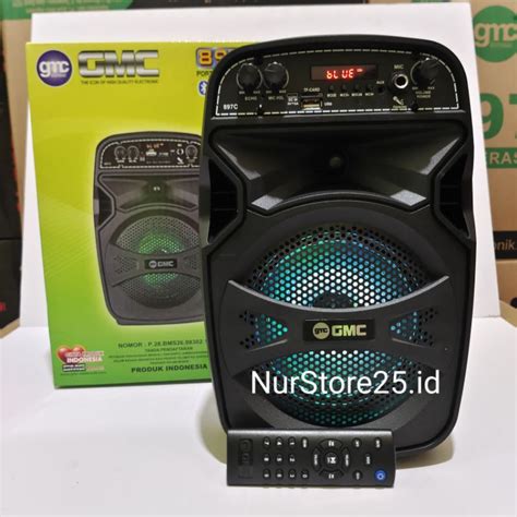 Jual Speaker Bluetooth Portable Gmc C Bonus Mic Remot Salon Aktif