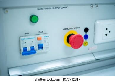 Industrial Electric Switch Panel Buttons Different Stock Photo