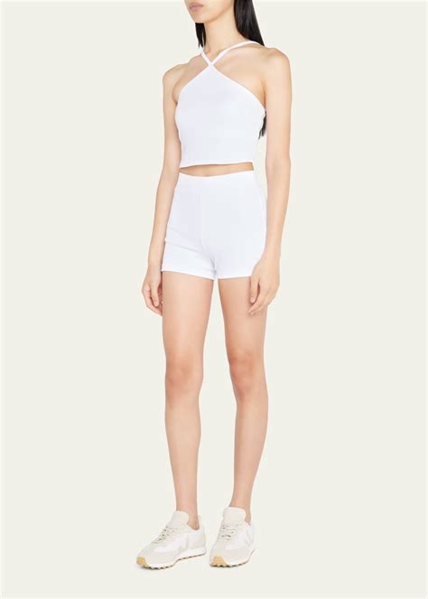 Alo Yoga Goddess Ribbed Cross Crop Top Bergdorf Goodman