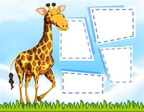 A Giraffe On Blank Note Template 528513 Vector Art At Vecteezy