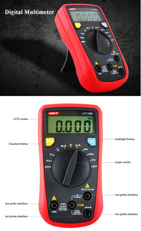 Uni T Ut B Auto Range Digital Multimeter Ac Dc Resistance Tester Ebay