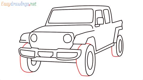 How To Draw Jeep Gladiator Step By Step Easy Phase