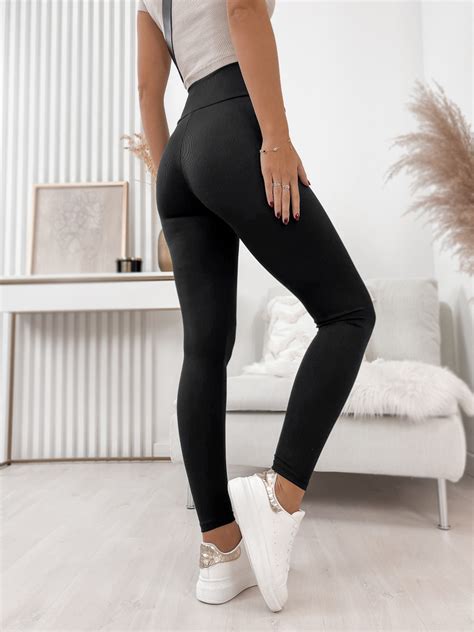 Legginsy Pr Kowane Priver Czarne