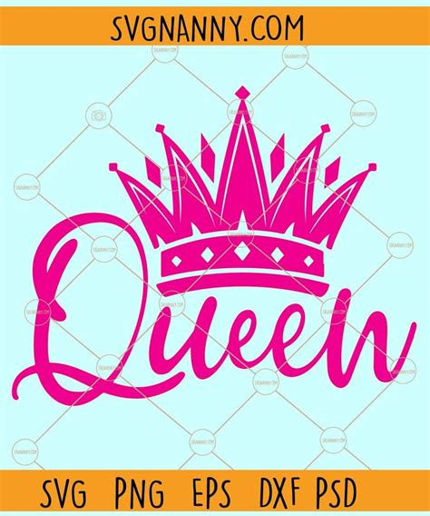 Queen with crown SVG, Queen Crown Svg, Queen Svg, Royal Svg, Crown Svg ...