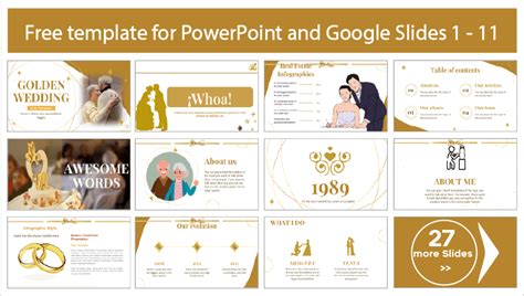 Vorlage zur goldenen Hochzeit Vorlagen für PowerPoint und Google Slides