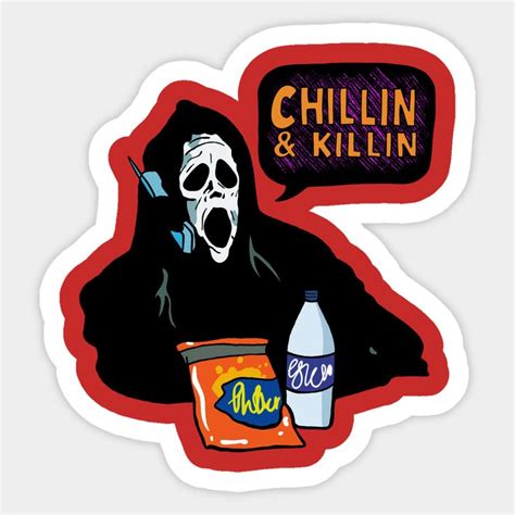 Ghostface Halloween Chillin And Killin By Gerasute In 2024 Ghostface Halloween Stickers