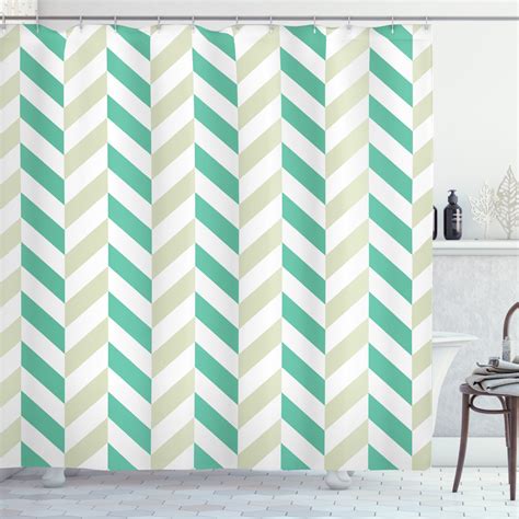 Ambesonne Chevron Shower Curtain Herringbone Springtime 69wx70l