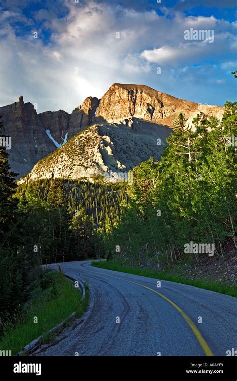 Road with Wheeler Peak Great Basin National Park Nevada Stock Photo - Alamy