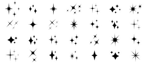 Colección de iconos de estrellas brillantes insignias brillantes de