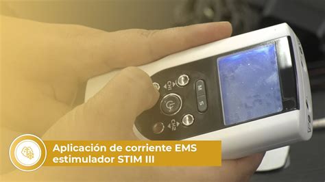 Aplicación de corriente EMS estimulador STIM III YouTube