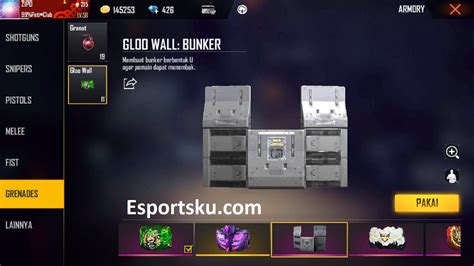 Daftar Skin Gloo Wall Langka Free Fire FF Update Esportsku