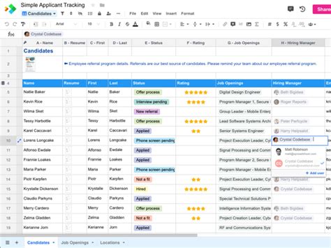 Simple Applicant Tracking Free Spreadsheet Template