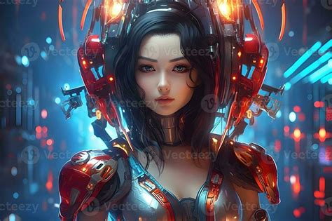 3d render of Mecha robot anime girl 27525734 Stock Photo at Vecteezy