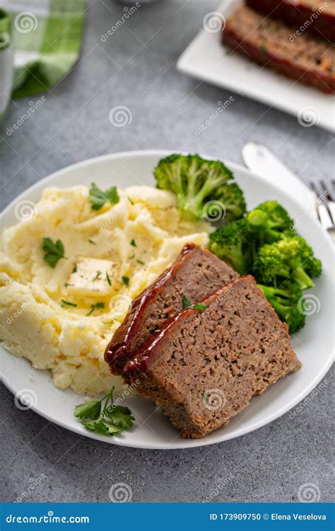 Meatloaf With Spicy Glaze Stock Photo Image Of Cuisine 173909750