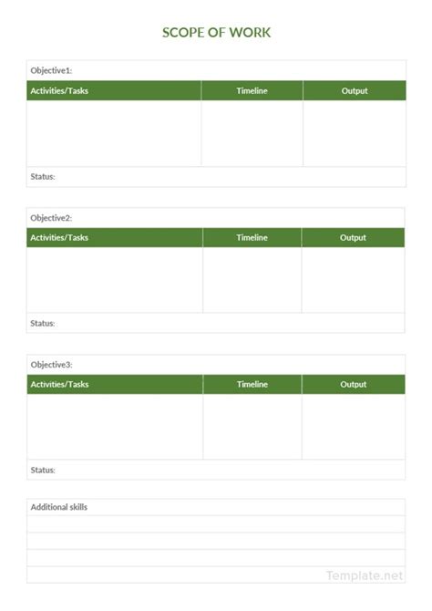 Simple Scope of Work Template in Microsoft Word, PDF, Apple Pages ...