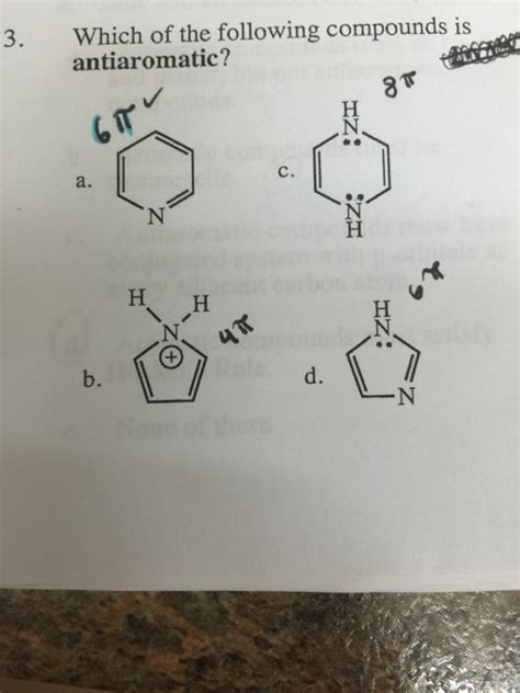 Solved Which of the following compounds is antiaromatic? | Chegg.com