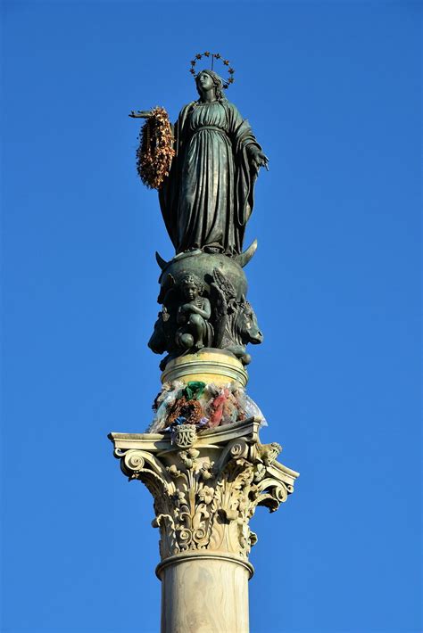 Column Of The Immaculate Conception At Piazza Mignanelli In Rome Italy