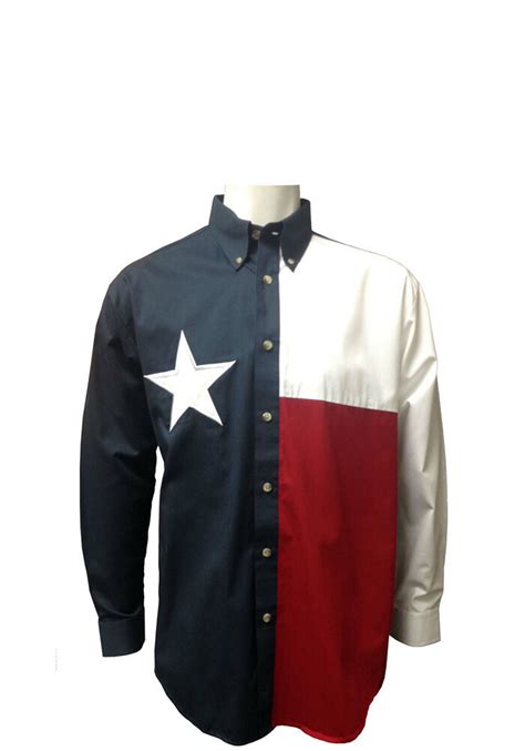 Tiger Hill Texas Flag Long Sleeve Twill Shirt Ebay