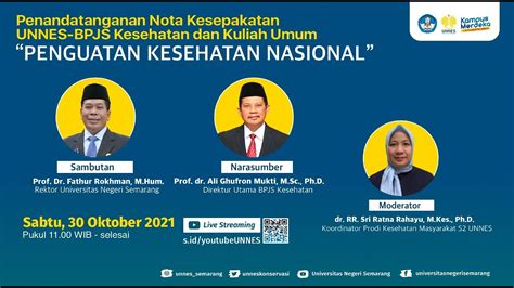 Live Penandatanganan Nota Kesepakatan Unnes Bpjs Kesehatan Dan