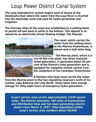 Loup Project Summary Loup Power District