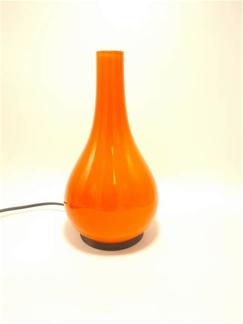 Lampe Vintage En Opaline Orange S Lection Brocante