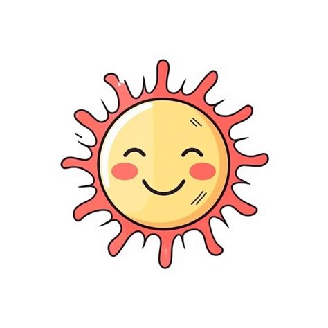 Um Sol De Desenho Animado Um Rosto Sorridente E Olhos Generativos