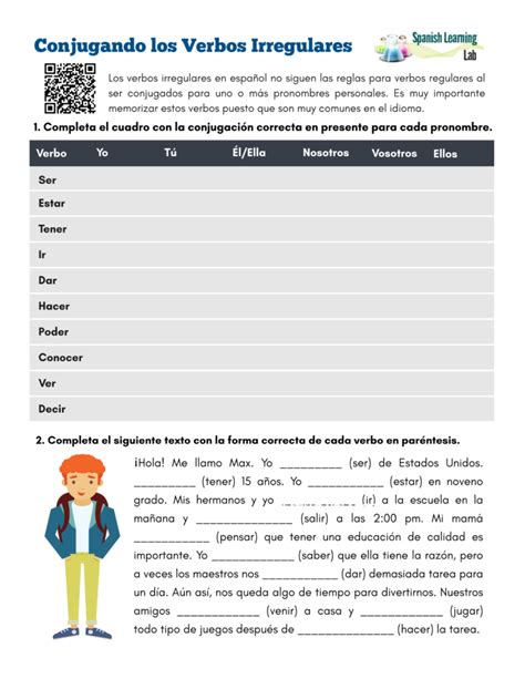 Conjugando Los Verbos Irregulares En Espa Ol Ejercicios En Pdf