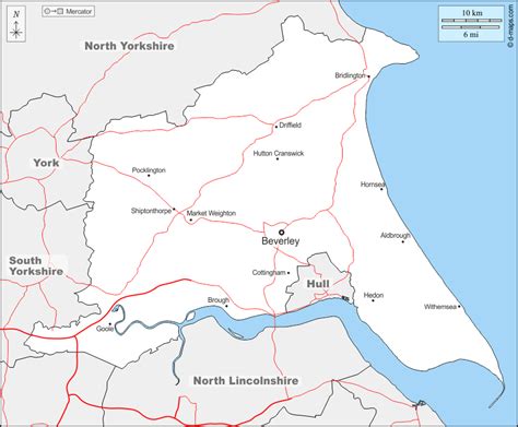 East Riding Of Yorkshire Free Map Free Blank Map Free Outline Map