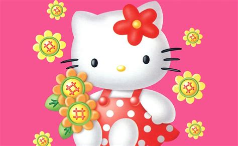 Cartoons Wallpaper Hello Kitty With Sunflowers 1024 X 768 Wallpapers