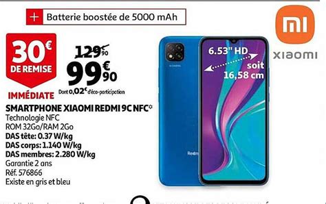 Promo Smartphone Xiaomi Redmi 9c Nfc Chez Auchan ICatalogue Fr