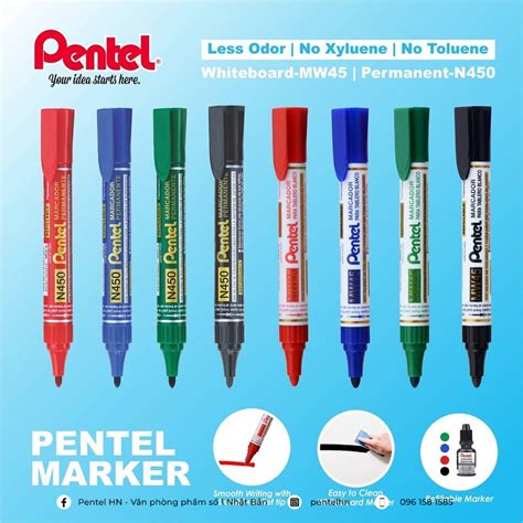 Mua Bút Dạ Bảng Pentel MW45 Thiết Kế Xoay Có Thể Thay Mực Màu Mực