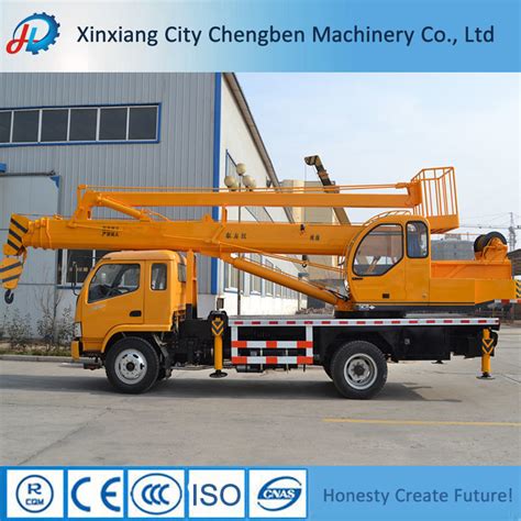 4 Ton Truck Mounted Crane With Operation Basket China Truck Mounted