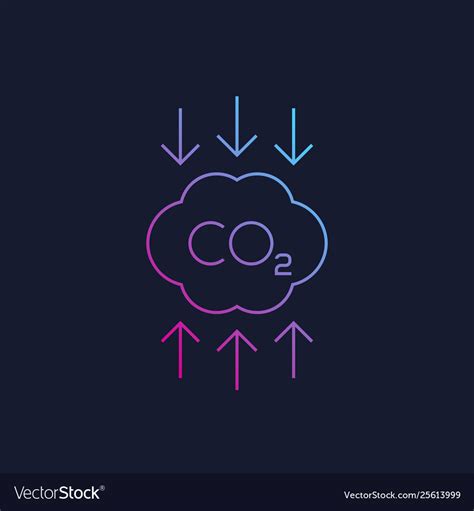 Co2 Carbon Emissions Reduction Linear Royalty Free Vector