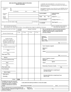 Fillable Online Nec Declaration Certification Of Finances Nec Fax