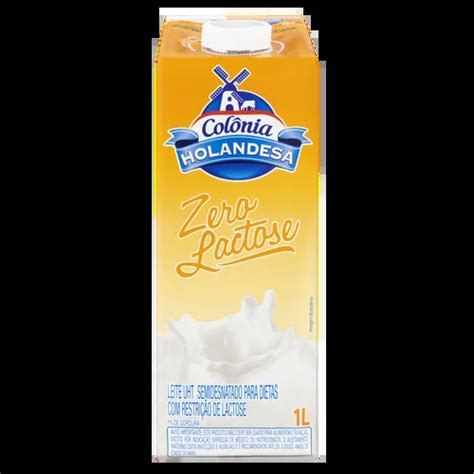 Leite UHT Semidesnatado Zero Lactose Colônia Holandesa Garrafa 1l