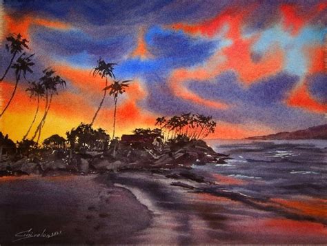 Hawaii. Sunset. Painting | Seascape paintings, Painting, Seascape