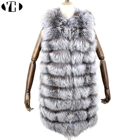 Winter Female Fur Vest With Fox Vest Real Fox Fur Vest Coat Women